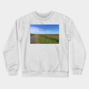 Blue Sky over green North Sea Island Pellworm Crewneck Sweatshirt